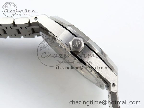 Royal Oak 41mm 15500 Frosted SS APSF 1:1 Best Edition Grey Textured Dial on SS Bracelet SA4302 Super Clone