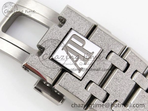 Royal Oak 41mm 15500 Frosted SS APSF 1:1 Best Edition Grey Textured Dial on SS Bracelet SA4302 Super Clone