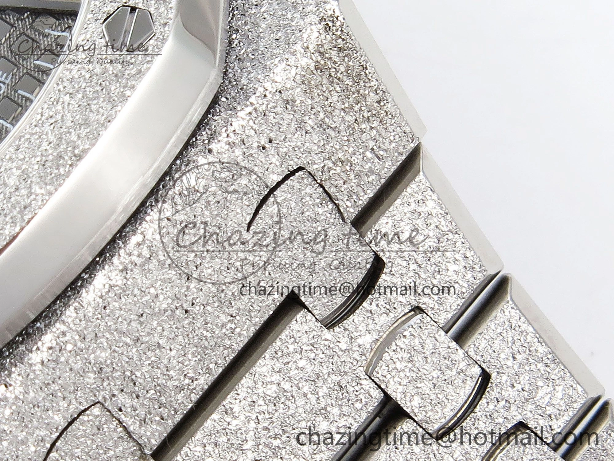 Royal Oak 41mm 15500 Frosted SS APSF 1:1 Best Edition Grey Textured Dial on SS Bracelet SA4302 Super Clone