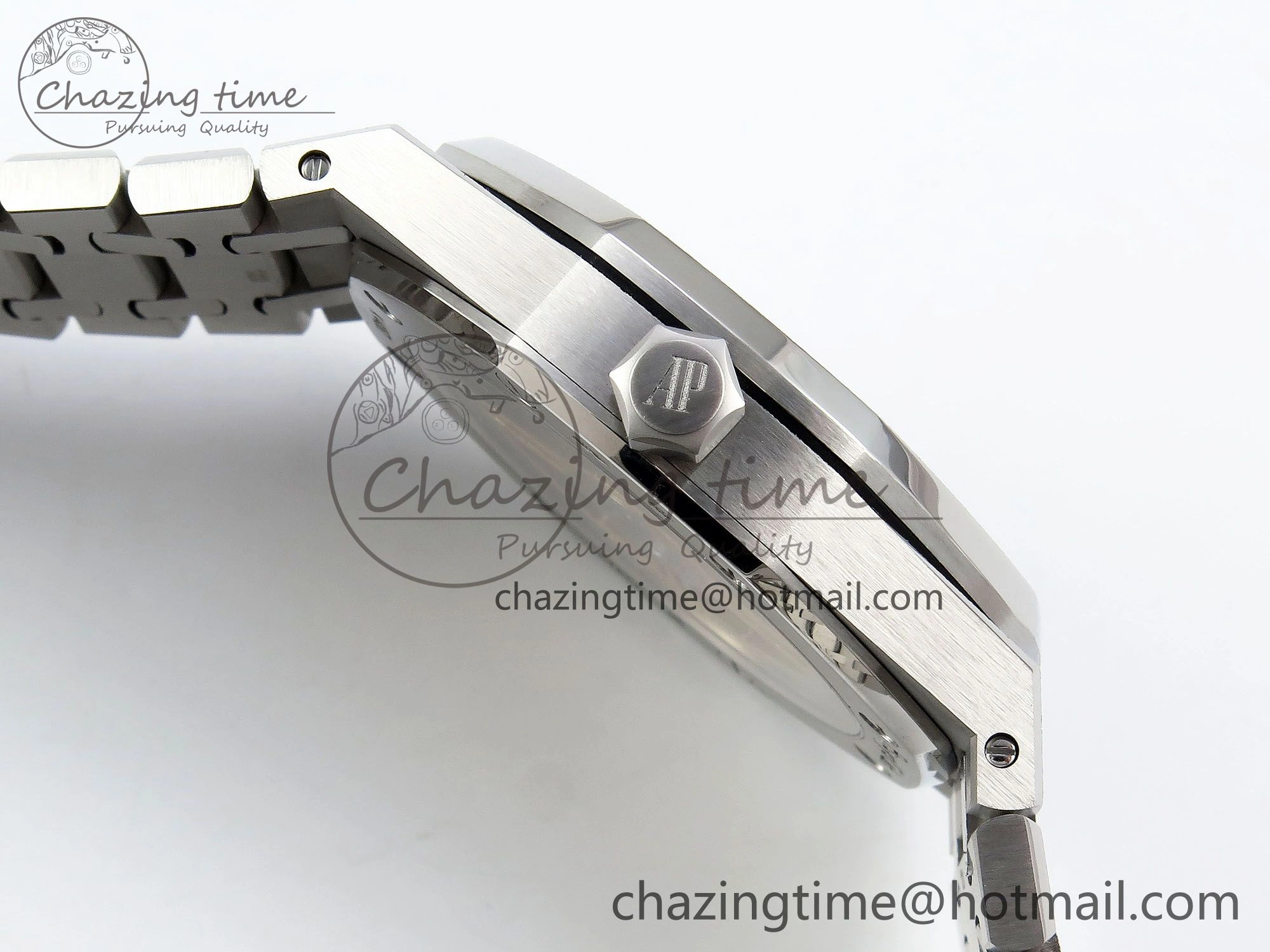 Royal Oak 41mm 15500 Frosted SS APSF 1:1 Best Edition White Textured Dial on SS Bracelet SA4302 Super Clone