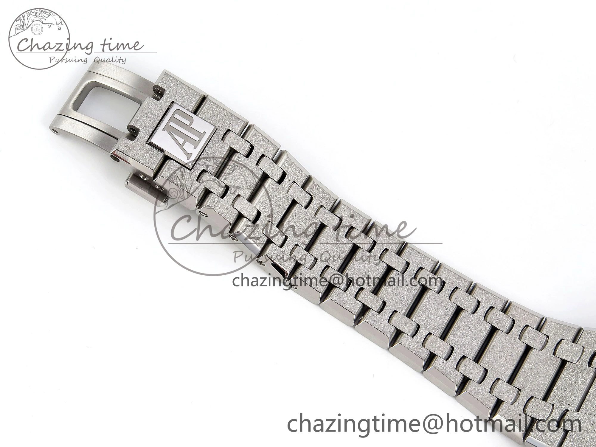 Royal Oak 41mm 15500 Frosted SS APSF 1:1 Best Edition White Textured Dial on SS Bracelet SA4302 Super Clone