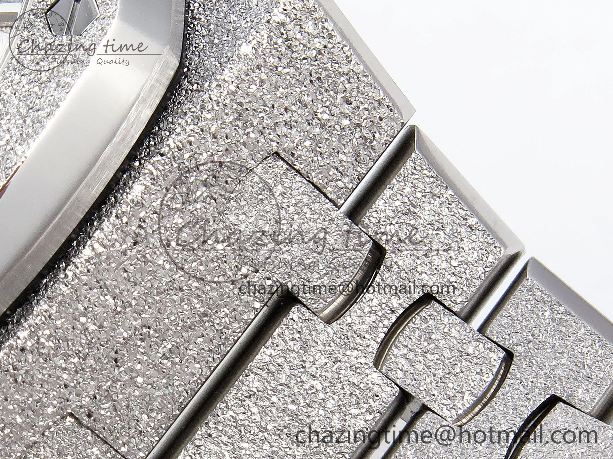 Royal Oak 41mm 15500 Frosted SS APSF 1:1 Best Edition White Textured Dial on SS Bracelet SA4302 Super Clone