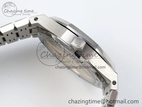 Royal Oak 41mm 15500 Frosted SS IPF 1:1 Best Edition Blue Textured Dial on SS Bracelet SA4302 Super Clone