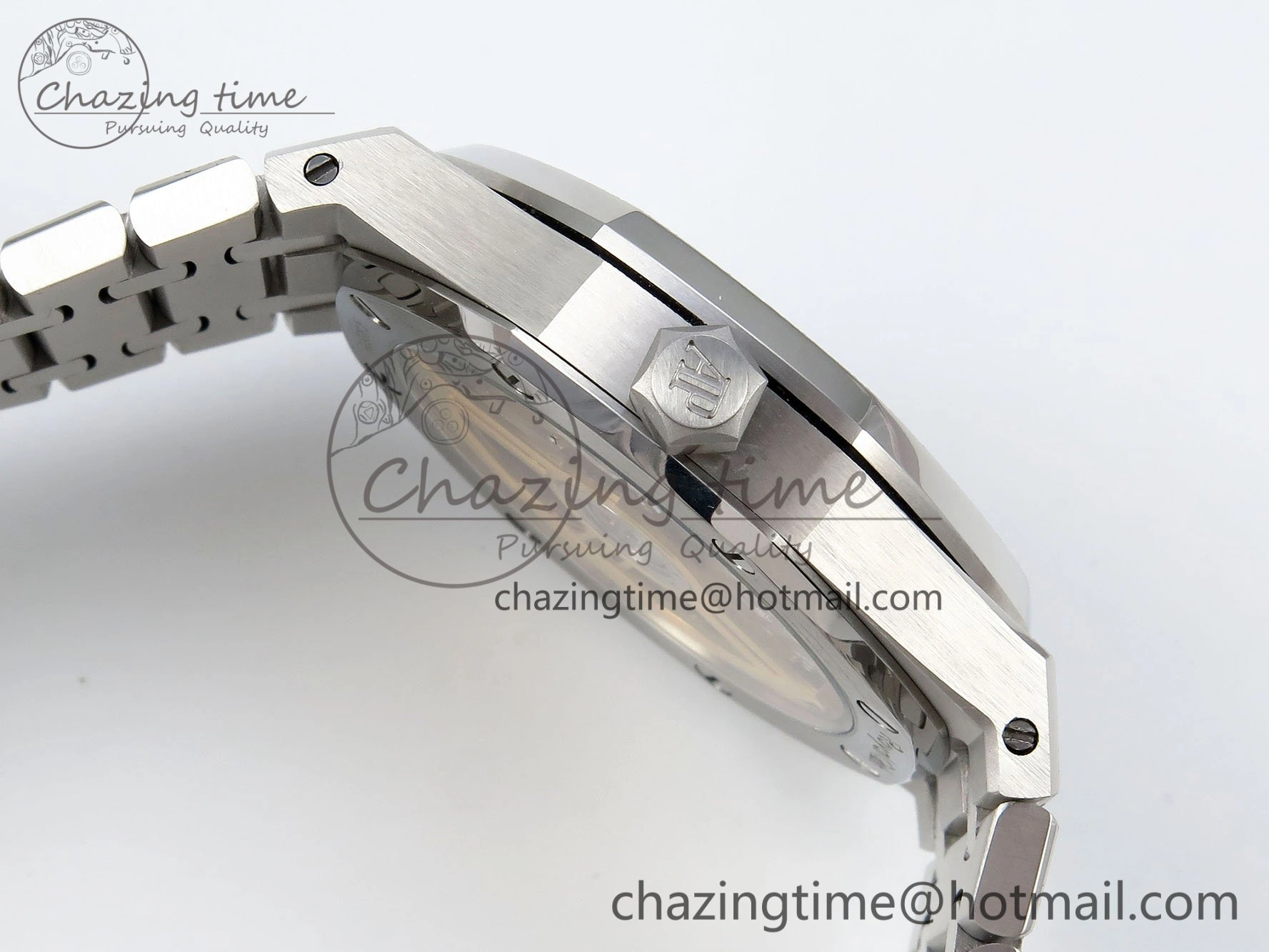 Royal Oak 41mm 15500 Frosted SS IPF 1:1 Best Edition Blue Textured Dial on SS Bracelet SA4302 Super Clone