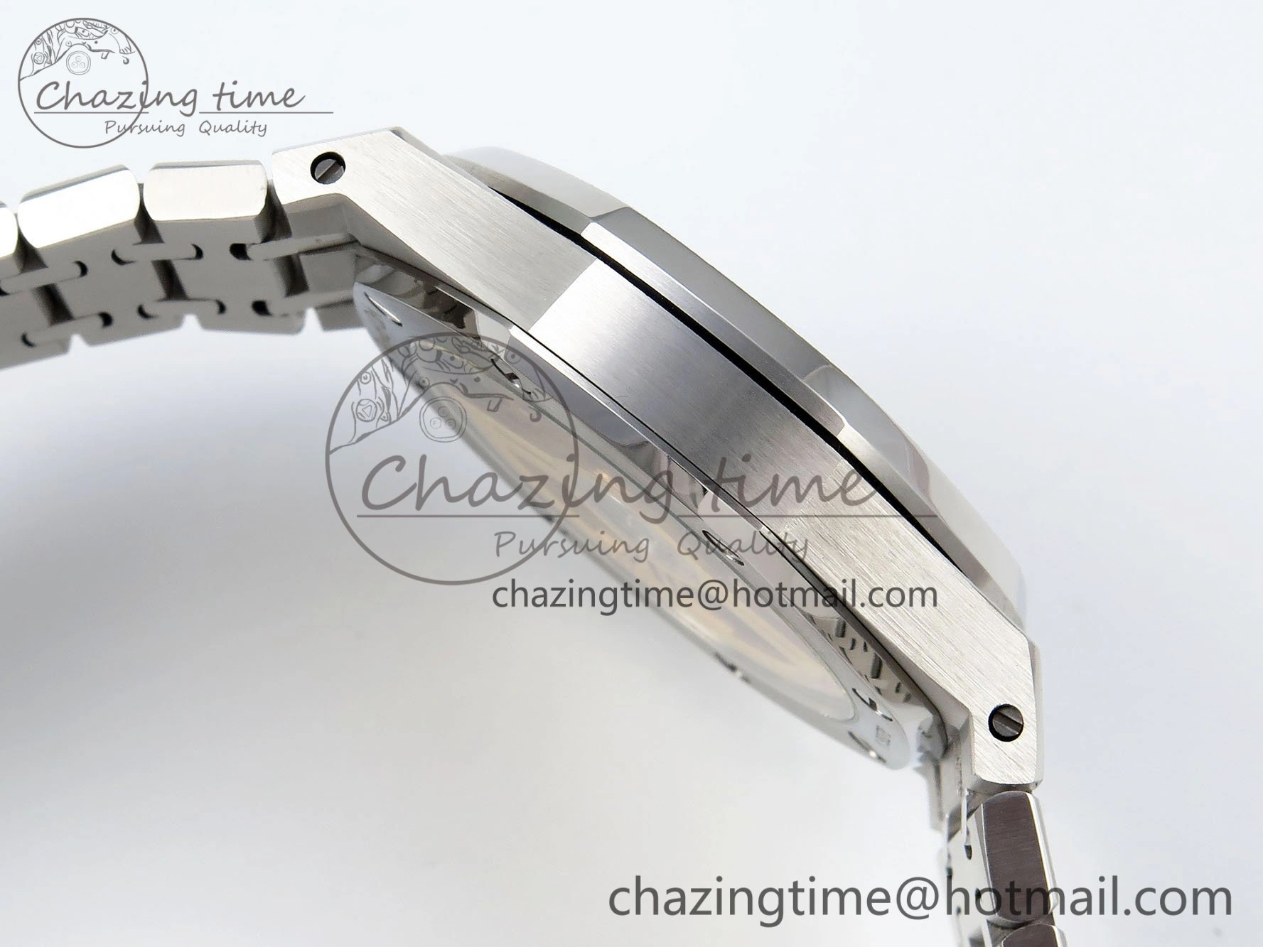 Royal Oak 41mm 15500 Frosted SS IPF 1:1 Best Edition Blue Textured Dial on SS Bracelet SA4302 Super Clone
