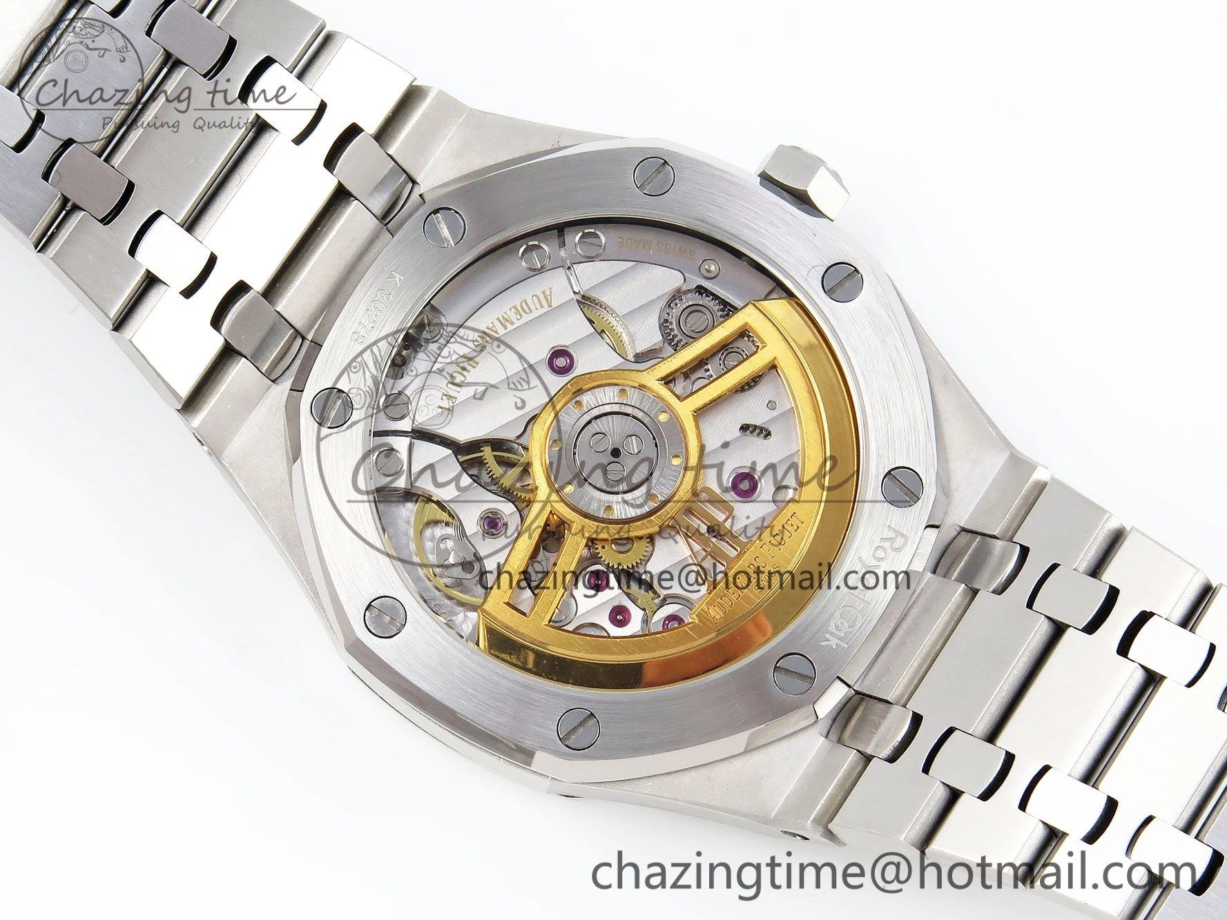 Royal Oak 41mm 15500 Frosted SS IPF 1:1 Best Edition Blue Textured Dial on SS Bracelet SA4302 Super Clone