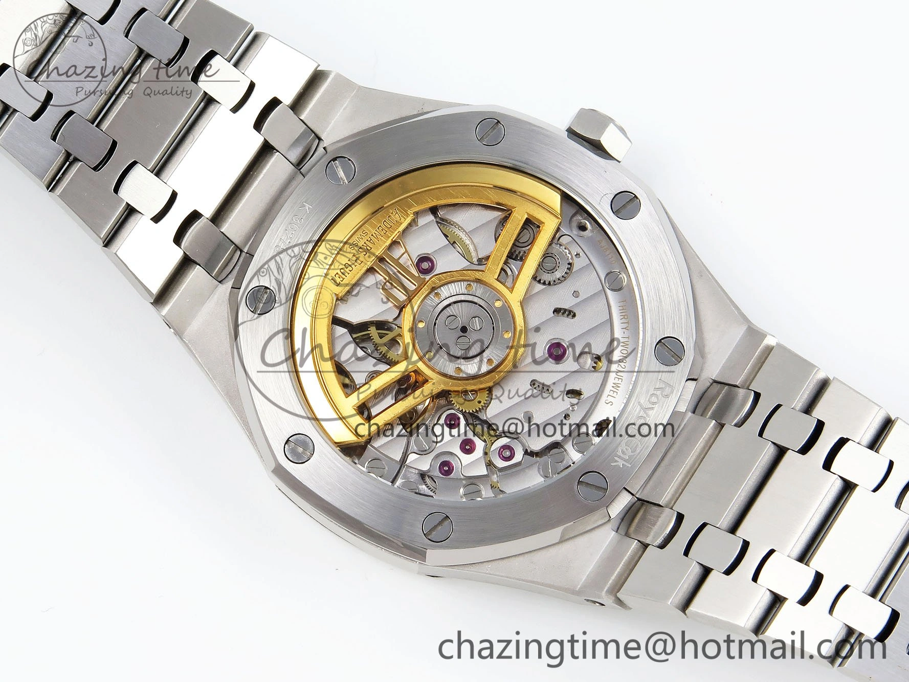 Royal Oak 41mm 15500 Frosted SS IPF 1:1 Best Edition Blue Textured Dial on SS Bracelet SA4302 Super Clone