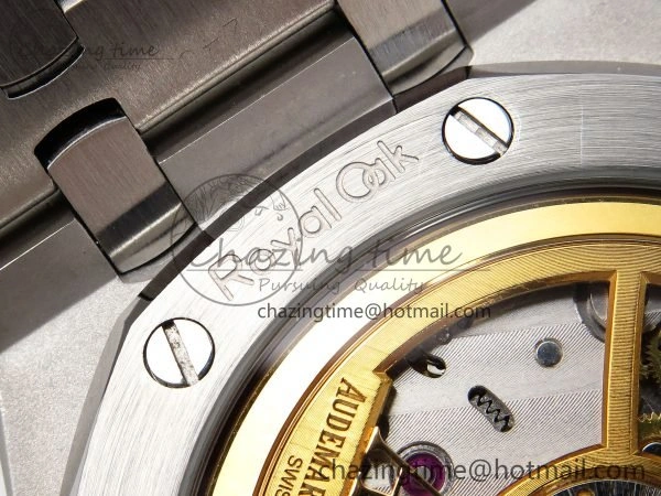 Royal Oak 41mm 15500 Frosted SS IPF 1:1 Best Edition Blue Textured Dial on SS Bracelet SA4302 Super Clone