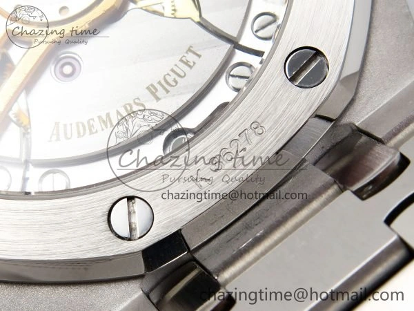 Royal Oak 41mm 15500 Frosted SS IPF 1:1 Best Edition Blue Textured Dial on SS Bracelet SA4302 Super Clone