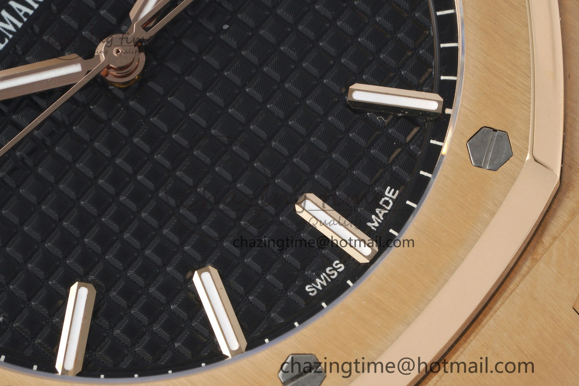 Royal Oak 41mm 15500 RG APSF 1:1 Best Edition Black Textured Dial on RG Bracelet A4302 Super Clone