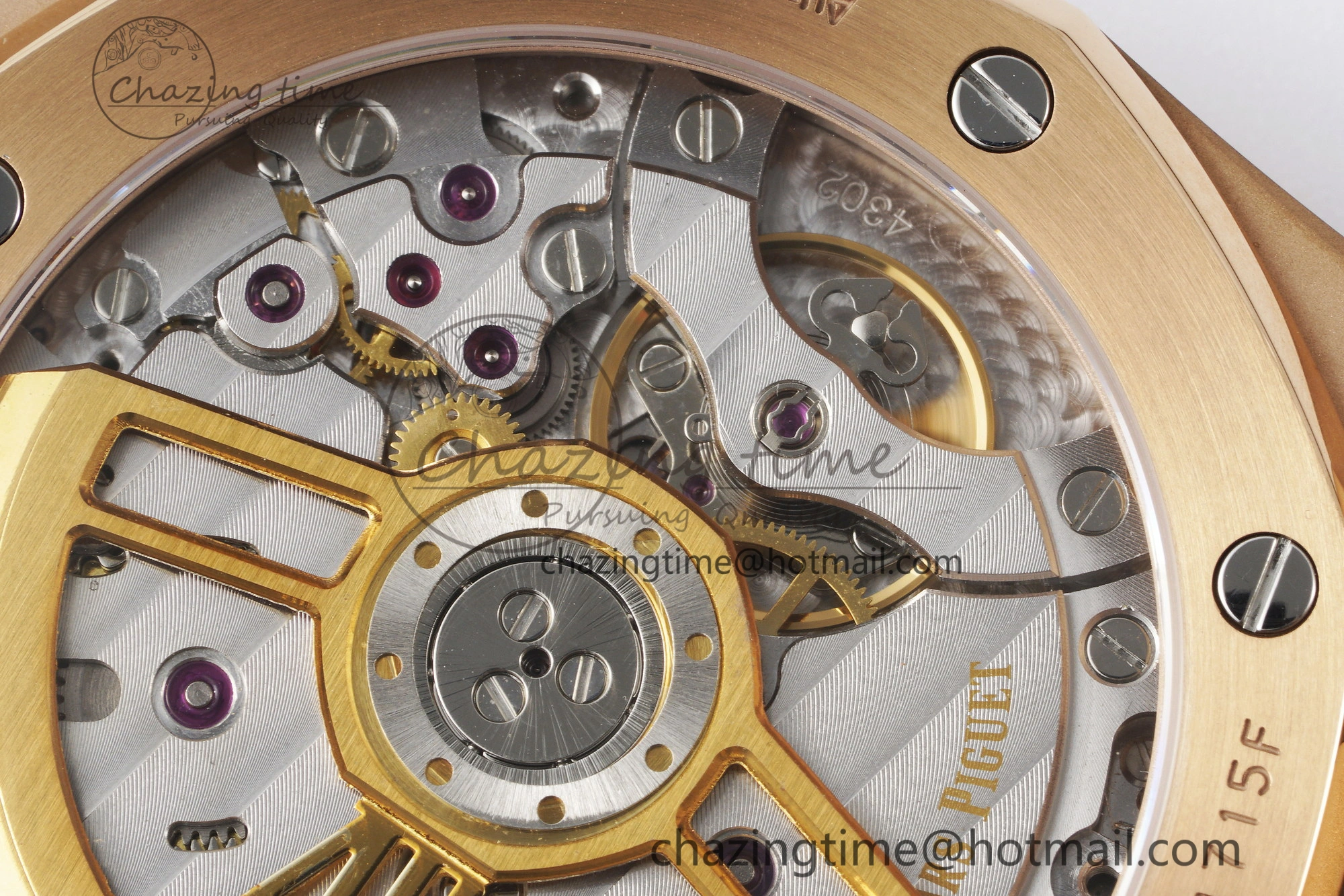 Royal Oak 41mm 15500 RG APSF 1:1 Best Edition Black Textured Dial on RG Bracelet A4302 Super Clone