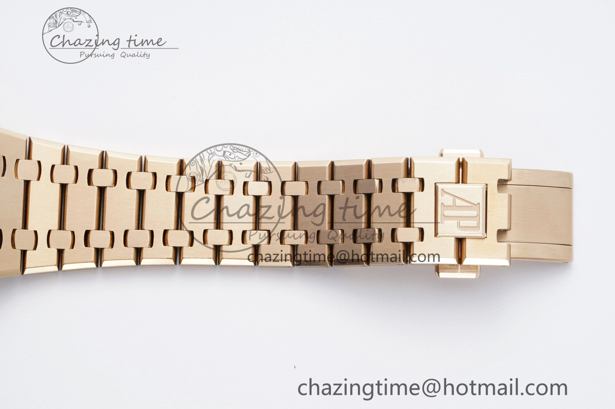 Royal Oak 41mm 15500 RG APSF 1:1 Best Edition Black Textured Dial on RG Bracelet A4302 Super Clone