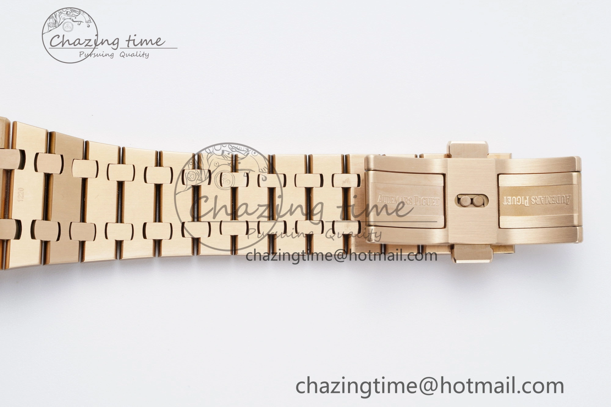 Royal Oak 41mm 15500 RG APSF 1:1 Best Edition Black Textured Dial on RG Bracelet A4302 Super Clone