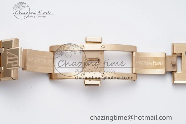 Royal Oak 41mm 15500 RG APSF 1:1 Best Edition Black Textured Dial on RG Bracelet A4302 Super Clone