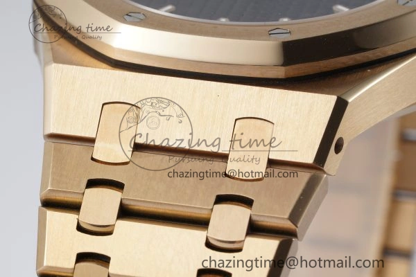 Royal Oak 41mm 15500 RG APSF 1:1 Best Edition Black Textured Dial on RG Bracelet A4302 Super Clone