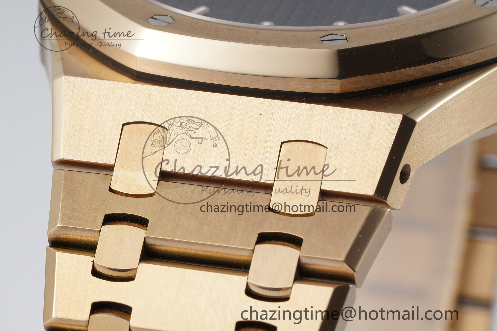 Royal Oak 41mm 15500 RG APSF 1:1 Best Edition Black Textured Dial on RG Bracelet A4302 Super Clone