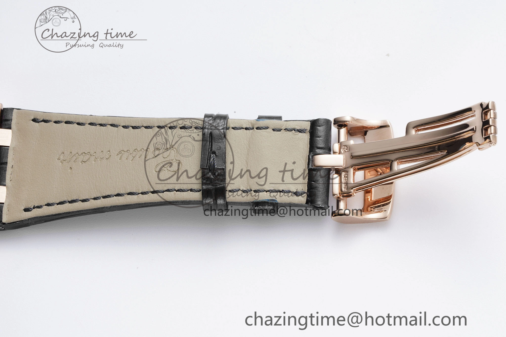 Royal Oak 41mm 15500 RG BF 1:1 Best Edition Black Textured Dial on Black Leather Strap A4302