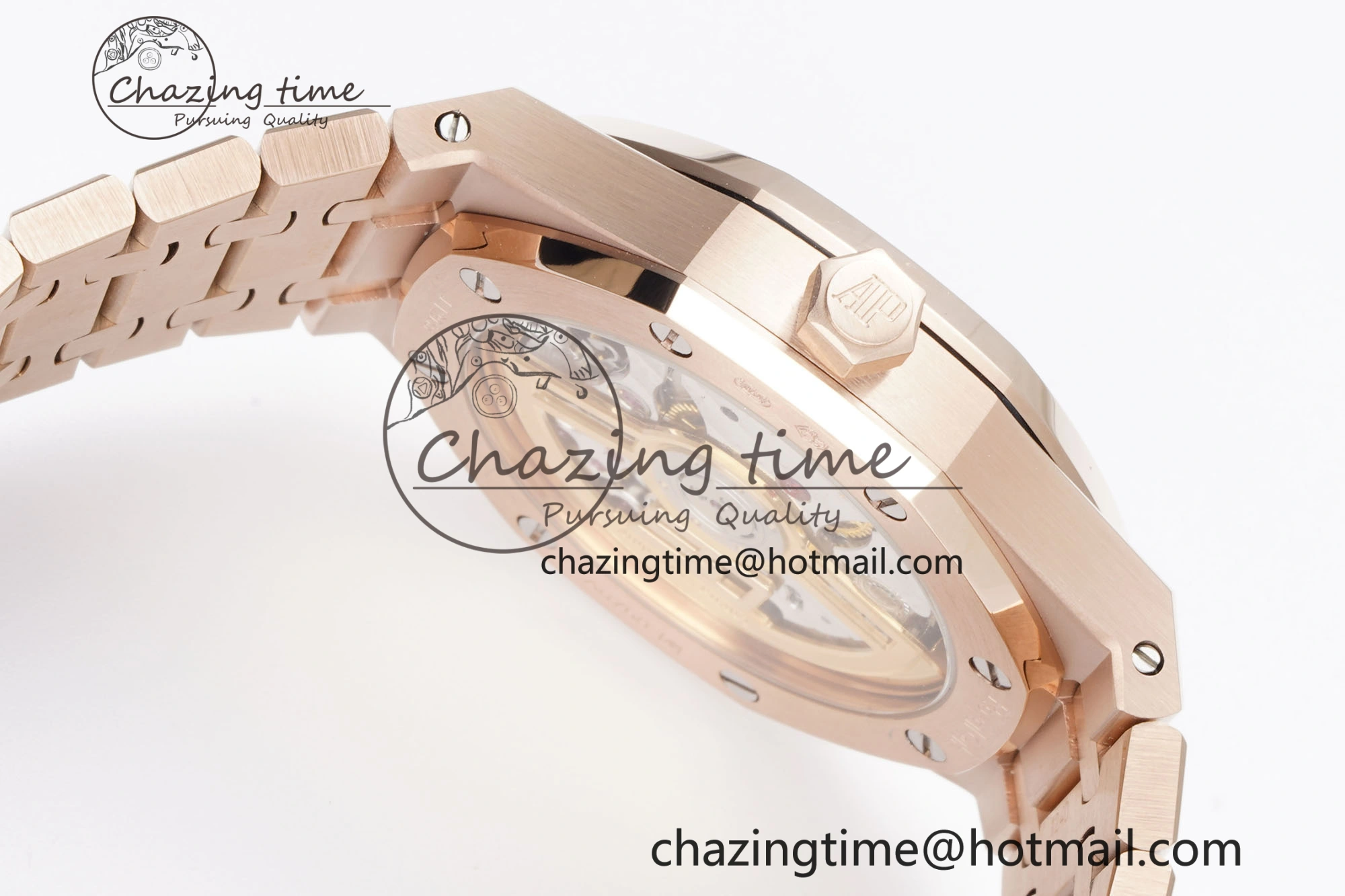 Royal Oak 41mm 15500 RG BF 1:1 Best Edition Black Textured Dial on SS Bracelet A4302
