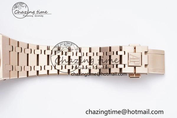 Royal Oak 41mm 15500 RG BF 1:1 Best Edition Blue Textured Dial on SS Bracelet A4302