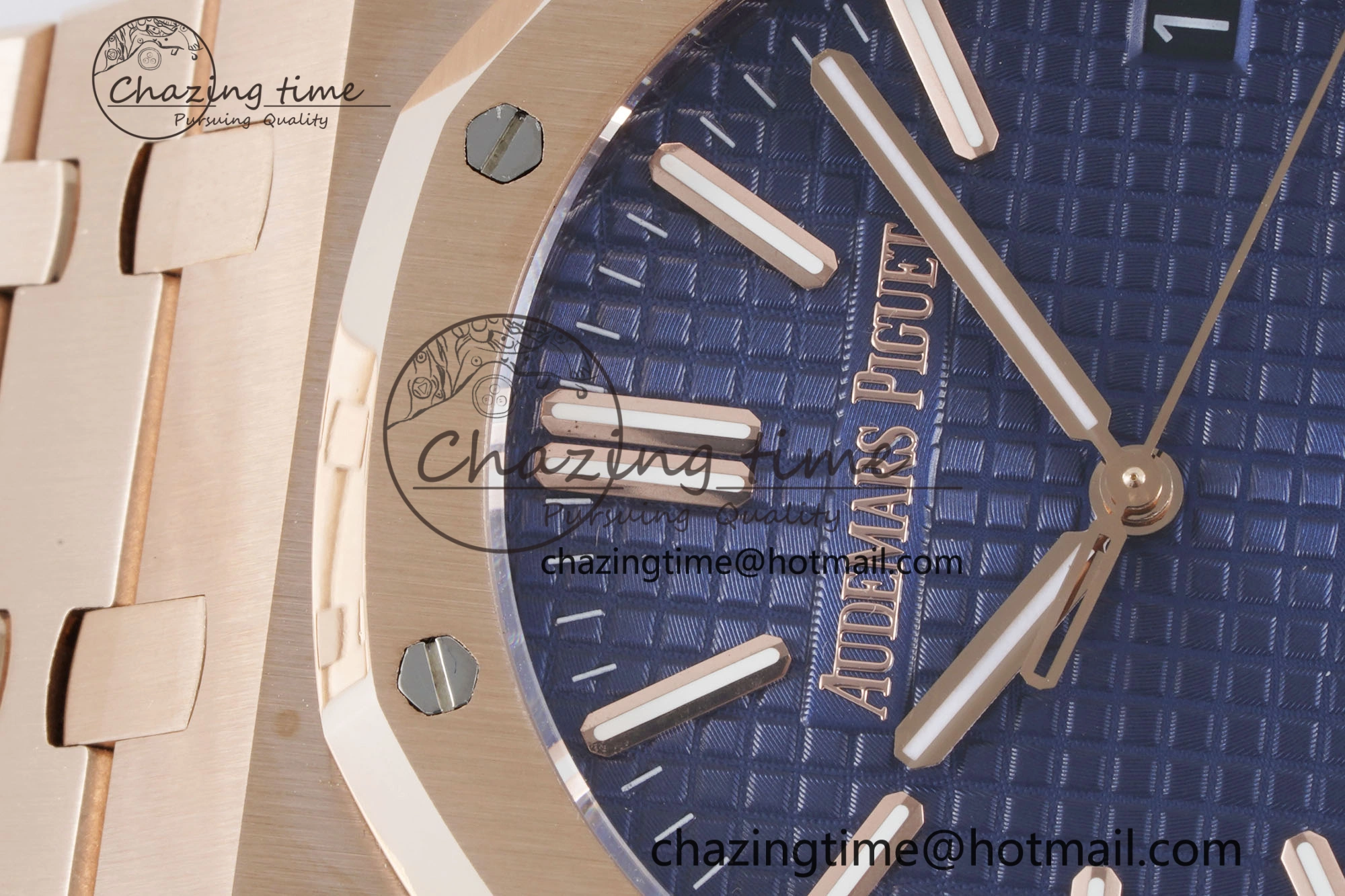 Royal Oak 41mm 15500 RG BF 1:1 Best Edition Blue Textured Dial on SS Bracelet A4302