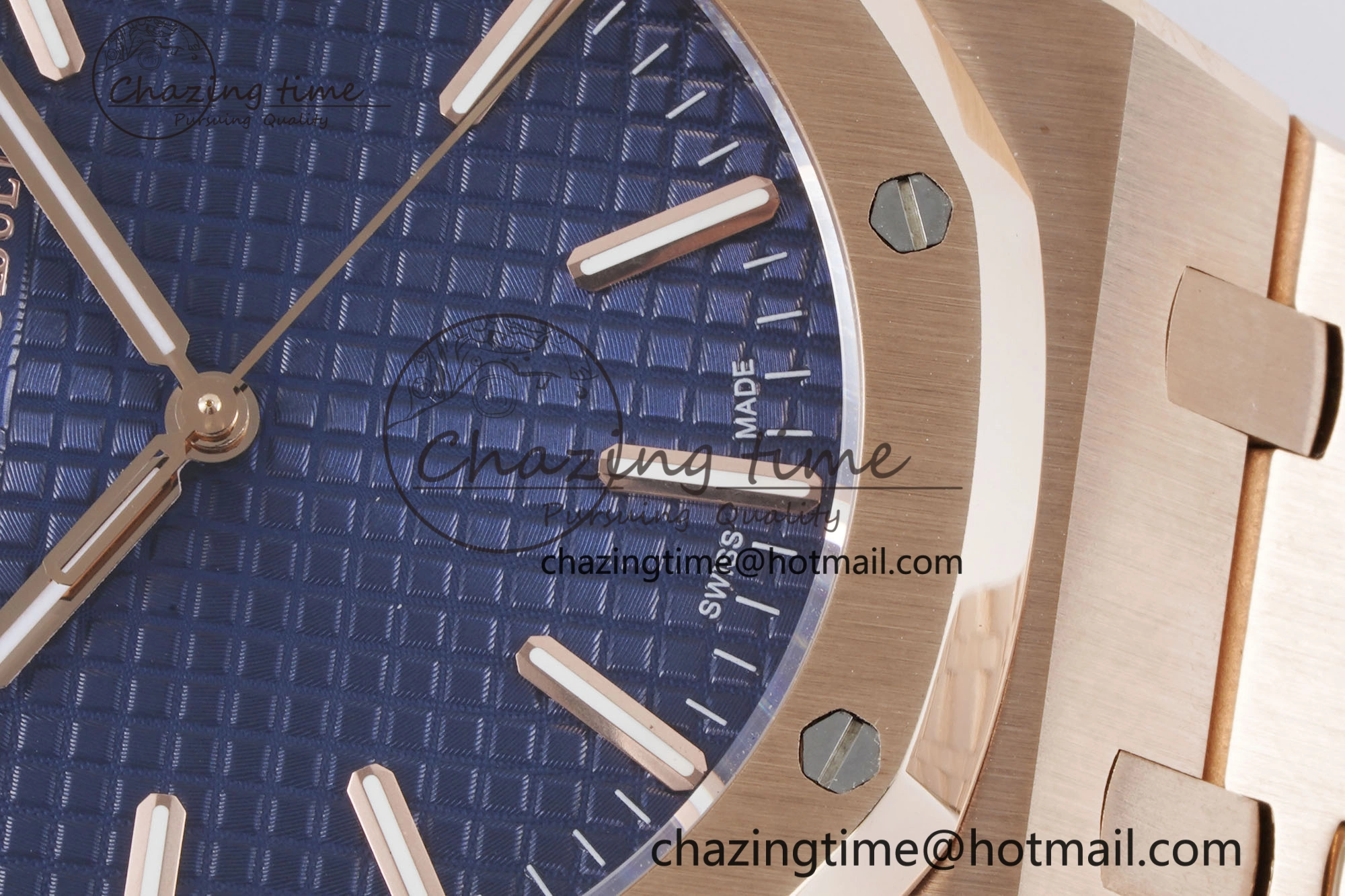 Royal Oak 41mm 15500 RG BF 1:1 Best Edition Blue Textured Dial on SS Bracelet A4302