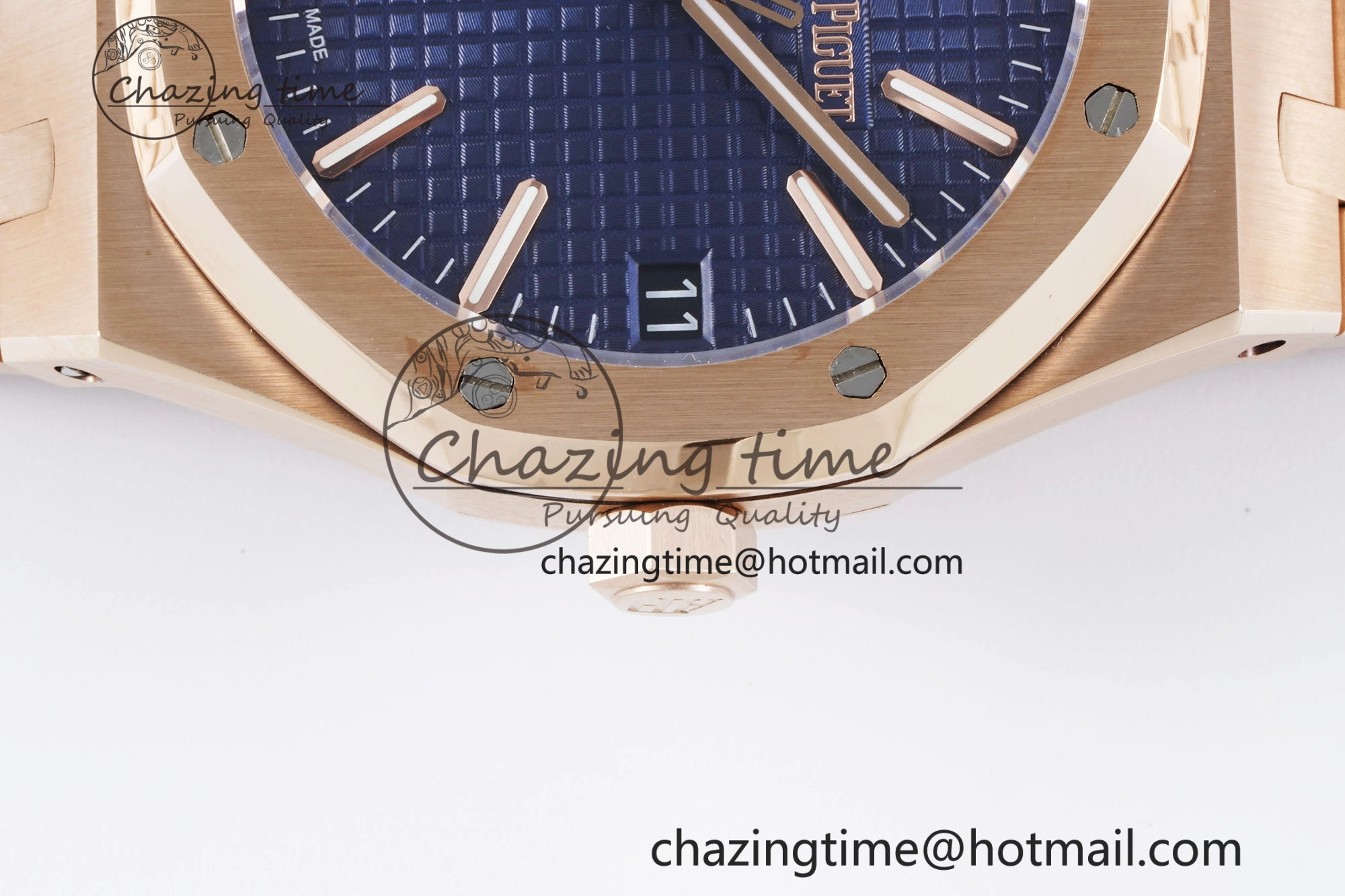 Royal Oak 41mm 15500 RG BF 1:1 Best Edition Blue Textured Dial on SS Bracelet A4302