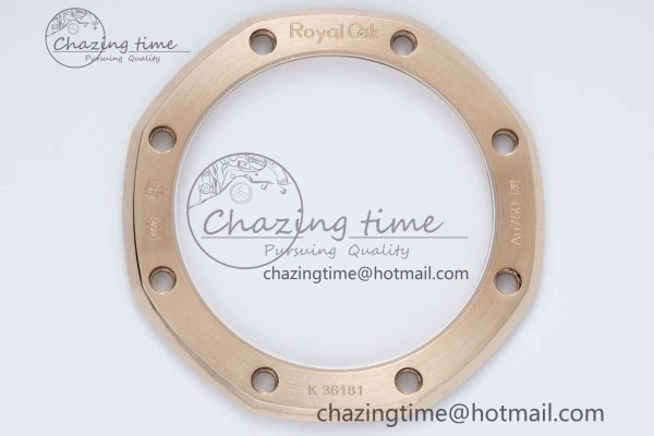 Royal Oak 41mm 15500 RG IPF 1:1 Best Edition Black Textured Dial on Black Leather Strap SA4302 Super Clone