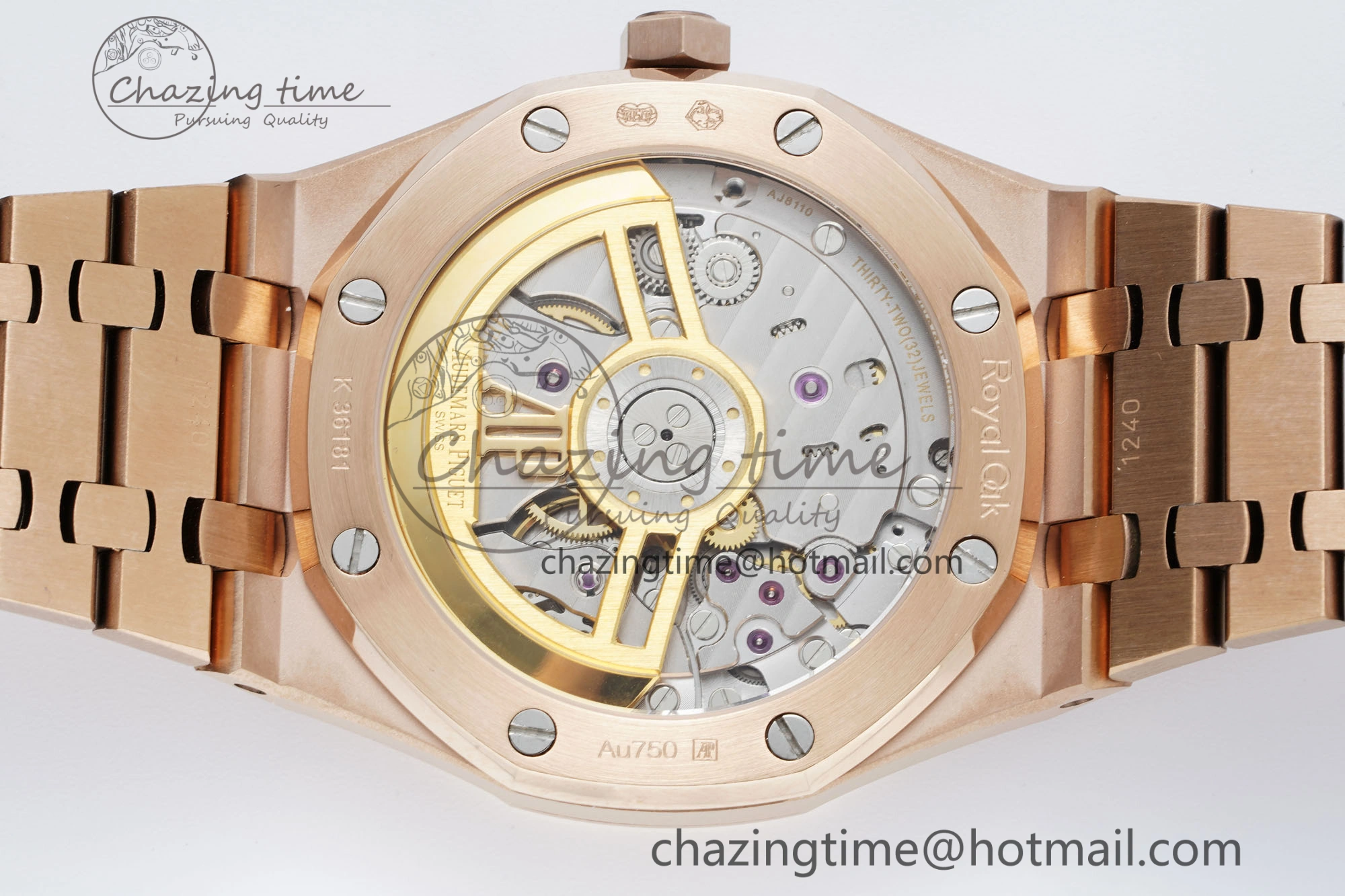 Royal Oak 41mm 15500 RG IPF 1:1 Best Edition Black Textured Dial on RG Bracelet SA4302 Super Clone