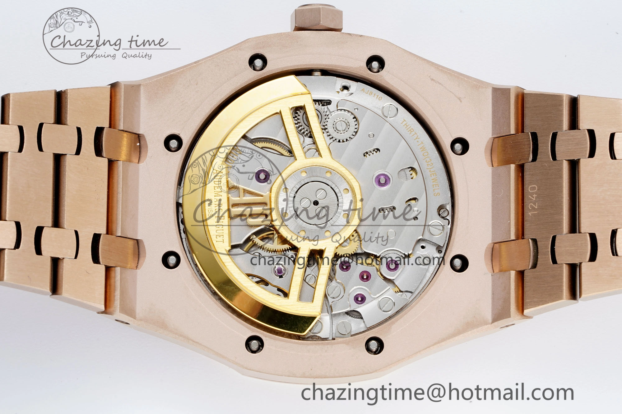Royal Oak 41mm 15500 RG IPF 1:1 Best Edition Black Textured Dial on RG Bracelet SA4302 Super Clone