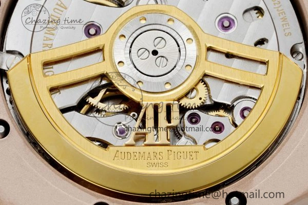 Royal Oak 41mm 15500 RG IPF 1:1 Best Edition Black Textured Dial on RG Bracelet SA4302 Super Clone