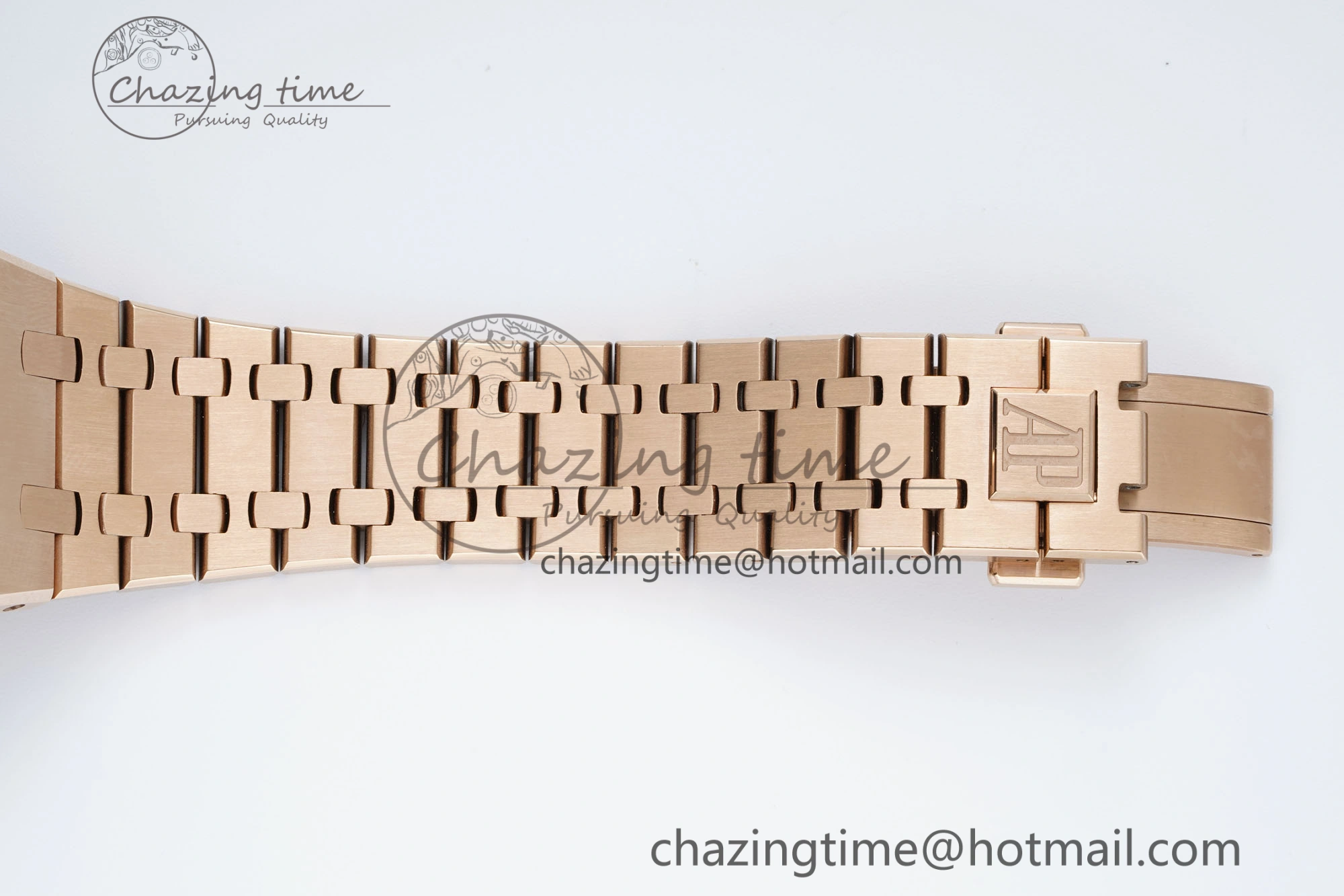 Royal Oak 41mm 15500 RG IPF 1:1 Best Edition Black Textured Dial on RG Bracelet SA4302 Super Clone