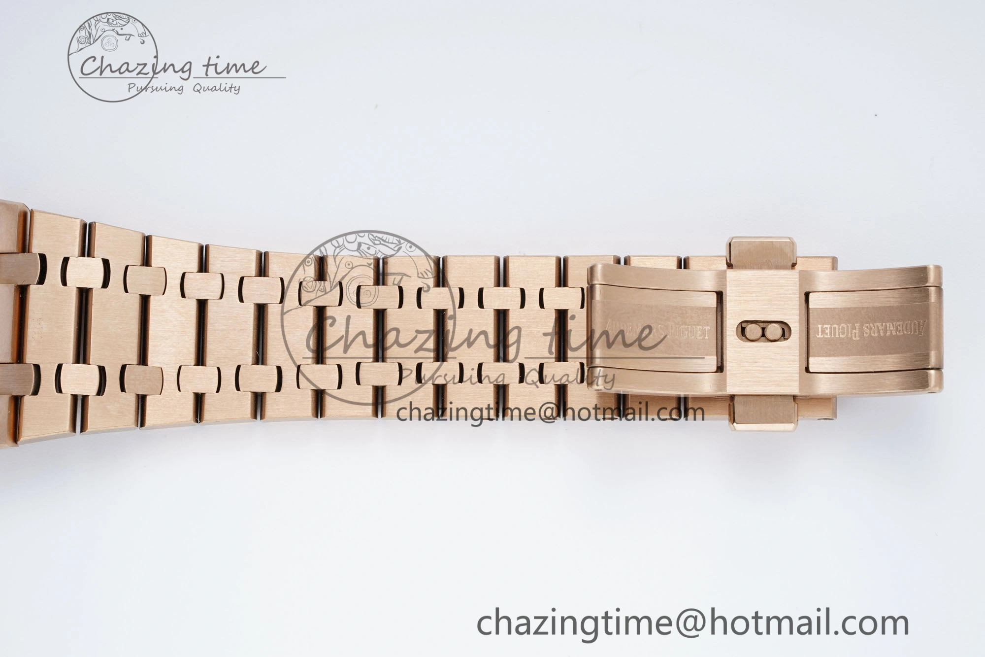 Royal Oak 41mm 15500 RG IPF 1:1 Best Edition Black Textured Dial on RG Bracelet SA4302 Super Clone