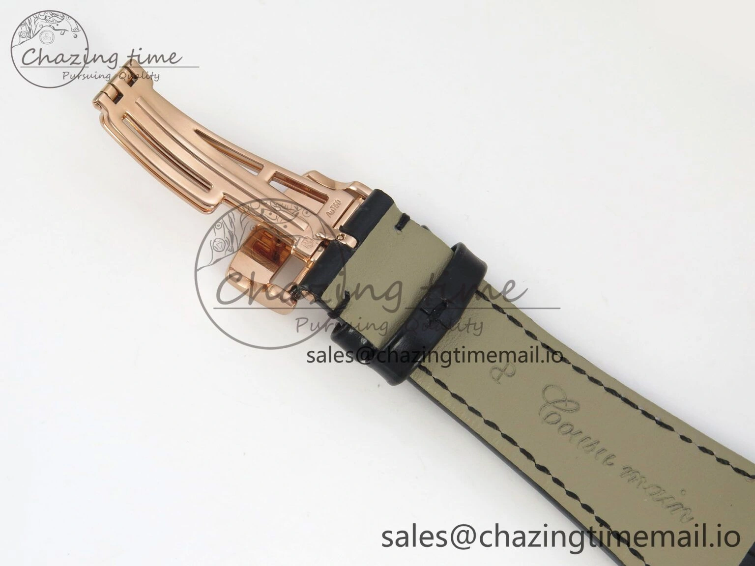 Royal Oak 41mm 15500 RG RSF 1:1 Best Edition Black Dial on Blue leather strap SA4302 Super Clone