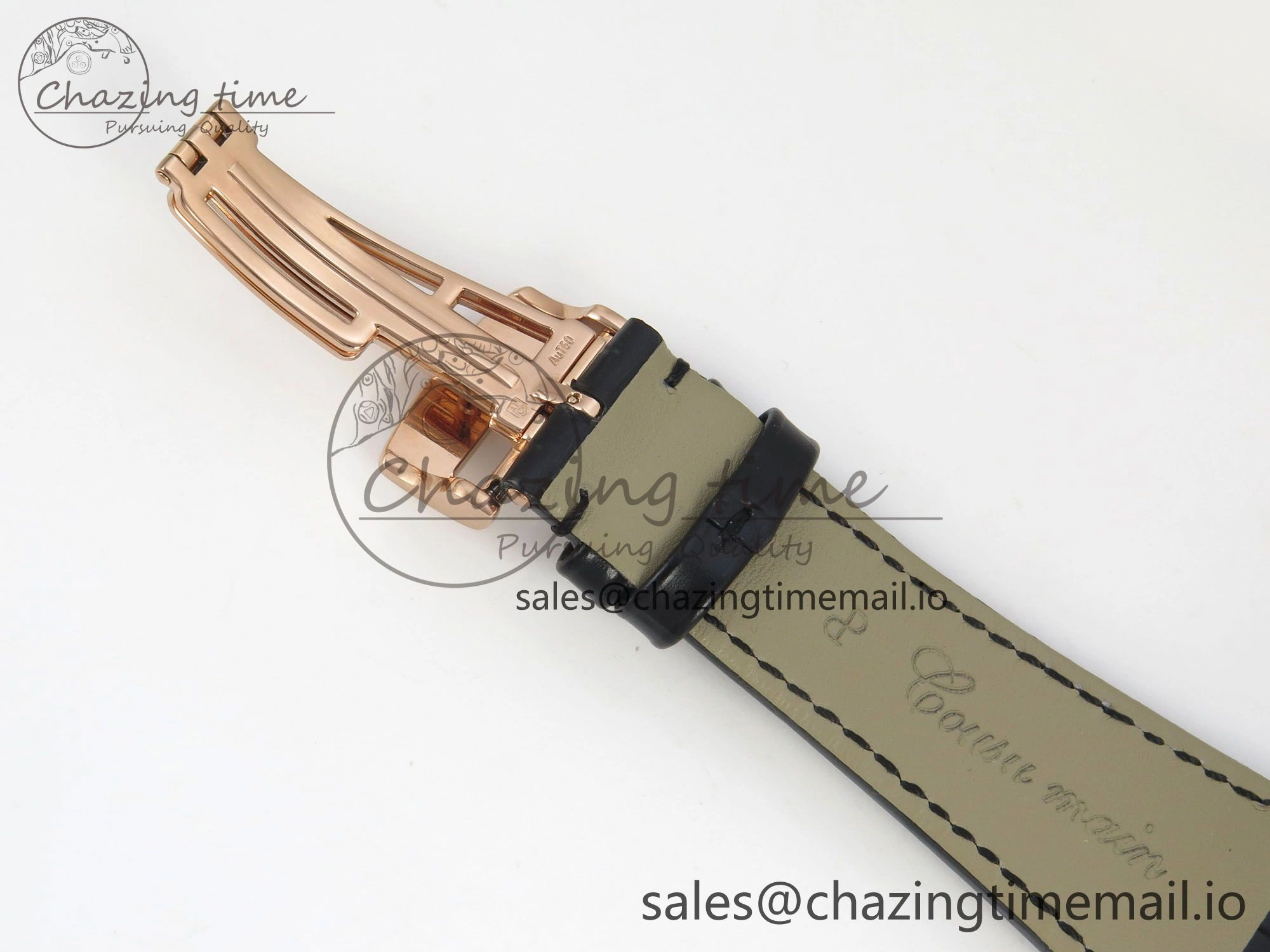 Royal Oak 41mm 15500 RG RSF 1:1 Best Edition Black Dial on Blue leather strap SA4302 Super Clone