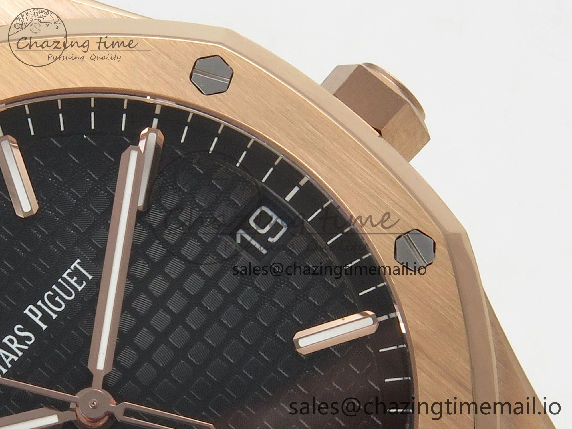 Royal Oak 41mm 15500 RG RSF 1:1 Best Edition Black Dial on RG Bracelet SA4302 Super Clone