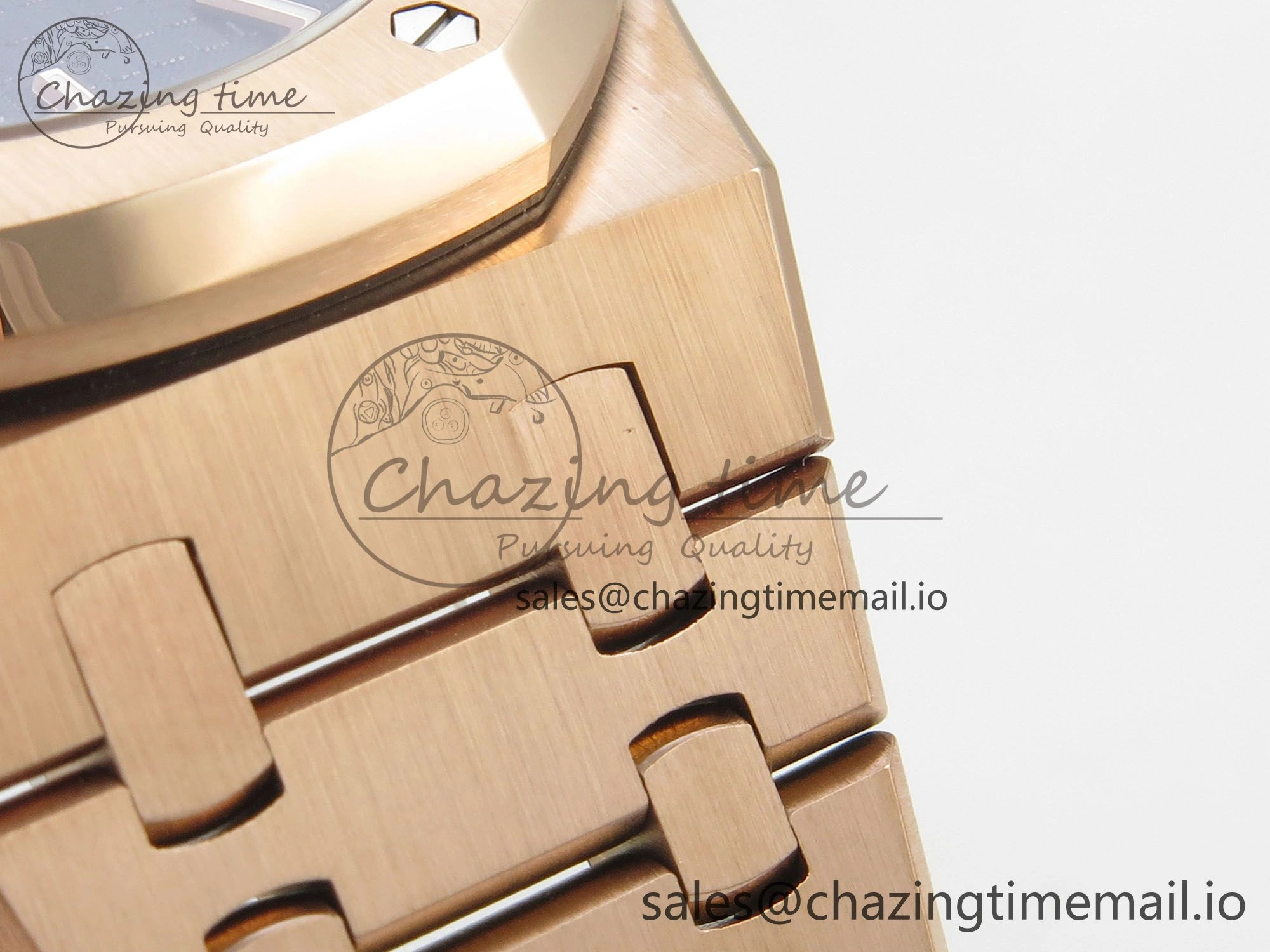 Royal Oak 41mm 15500 RG RSF 1:1 Best Edition Black Dial on RG Bracelet SA4302 Super Clone