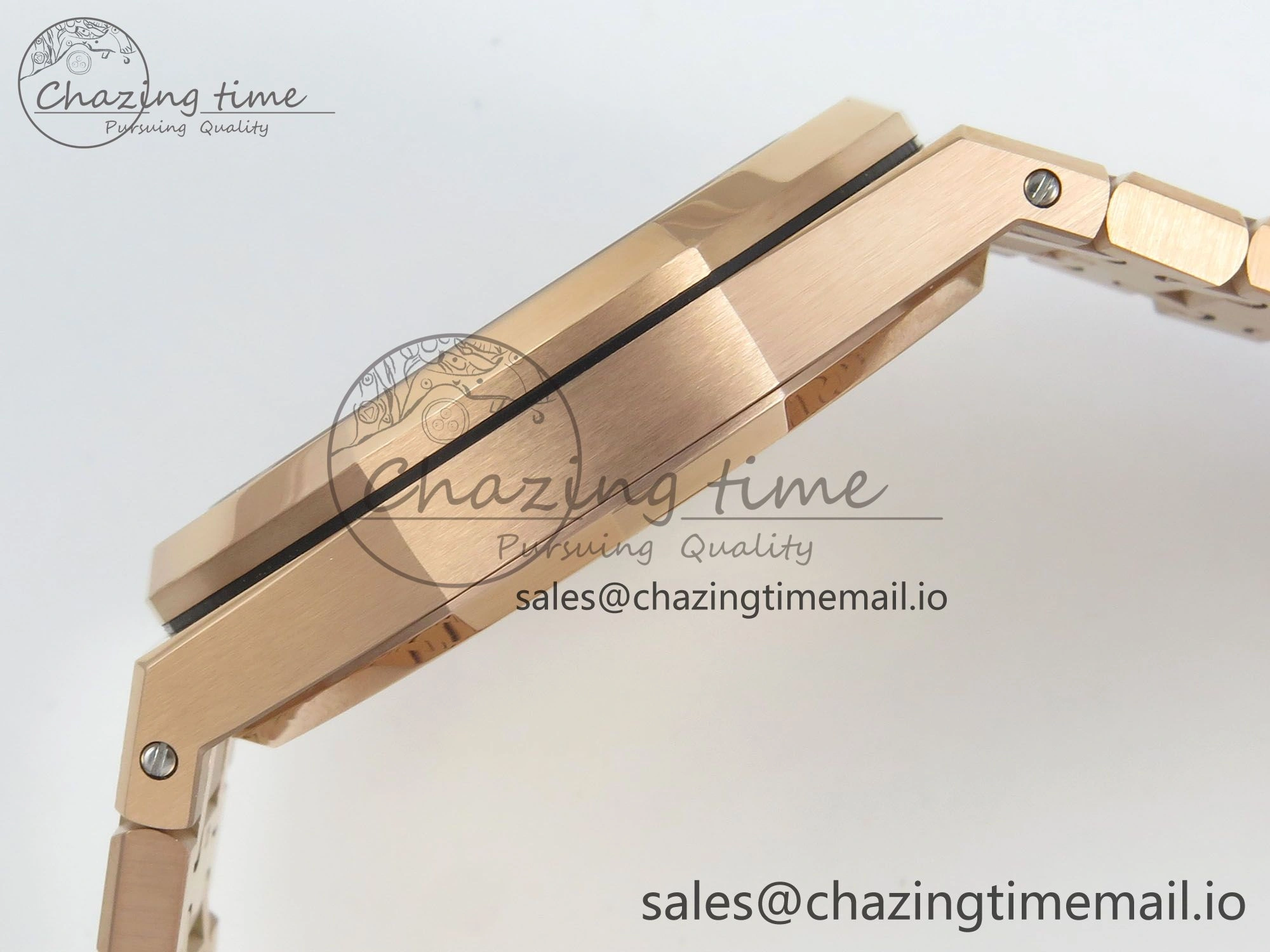 Royal Oak 41mm 15500 RG RSF 1:1 Best Edition Black Dial on RG Bracelet SA4302 Super Clone