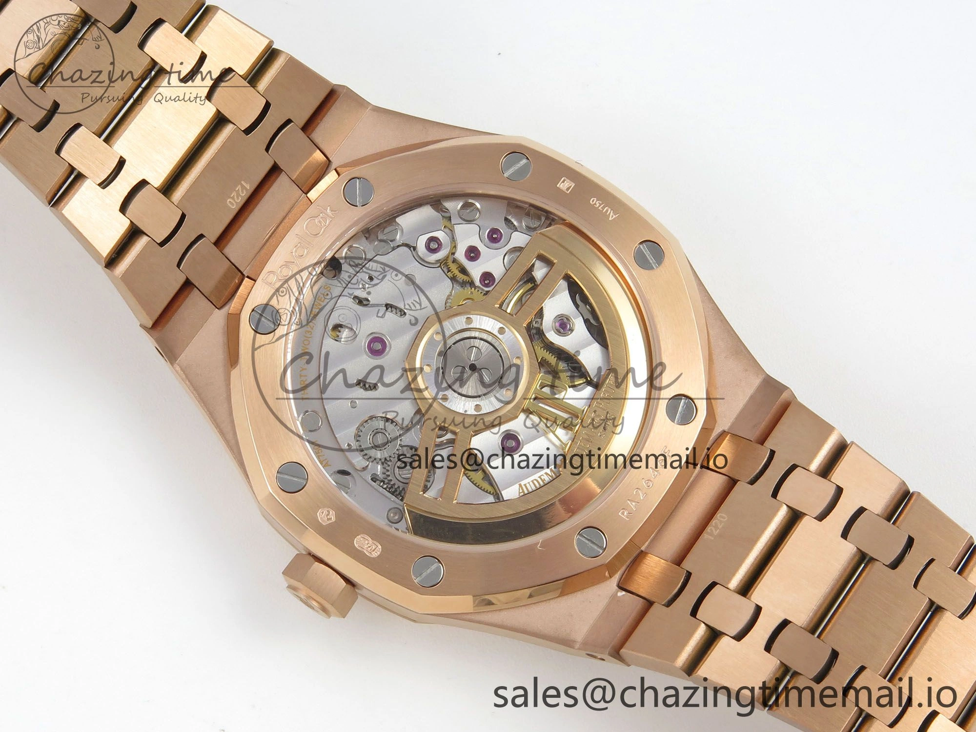 Royal Oak 41mm 15500 RG RSF 1:1 Best Edition Black Dial on RG Bracelet SA4302 Super Clone