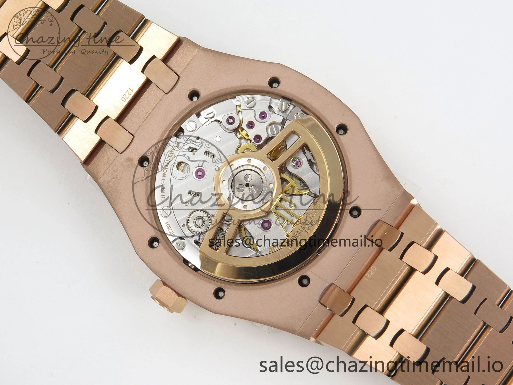 Royal Oak 41mm 15500 RG RSF 1:1 Best Edition Black Dial on RG Bracelet SA4302 Super Clone