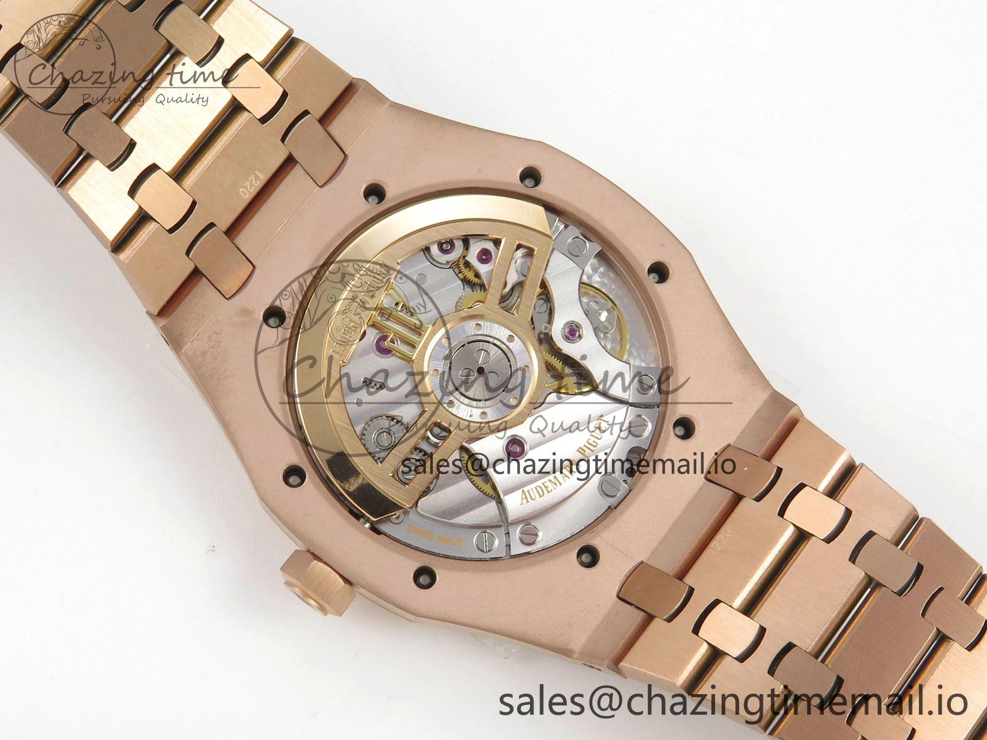 Royal Oak 41mm 15500 RG RSF 1:1 Best Edition Black Dial on RG Bracelet SA4302 Super Clone