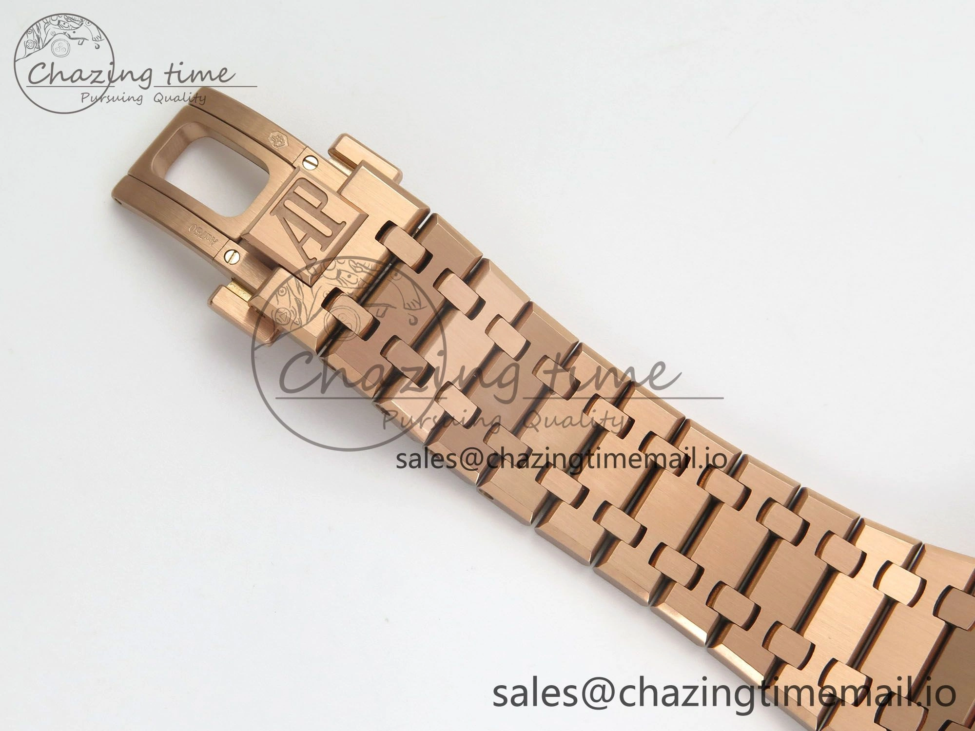 Royal Oak 41mm 15500 RG RSF 1:1 Best Edition Black Dial on RG Bracelet SA4302 Super Clone