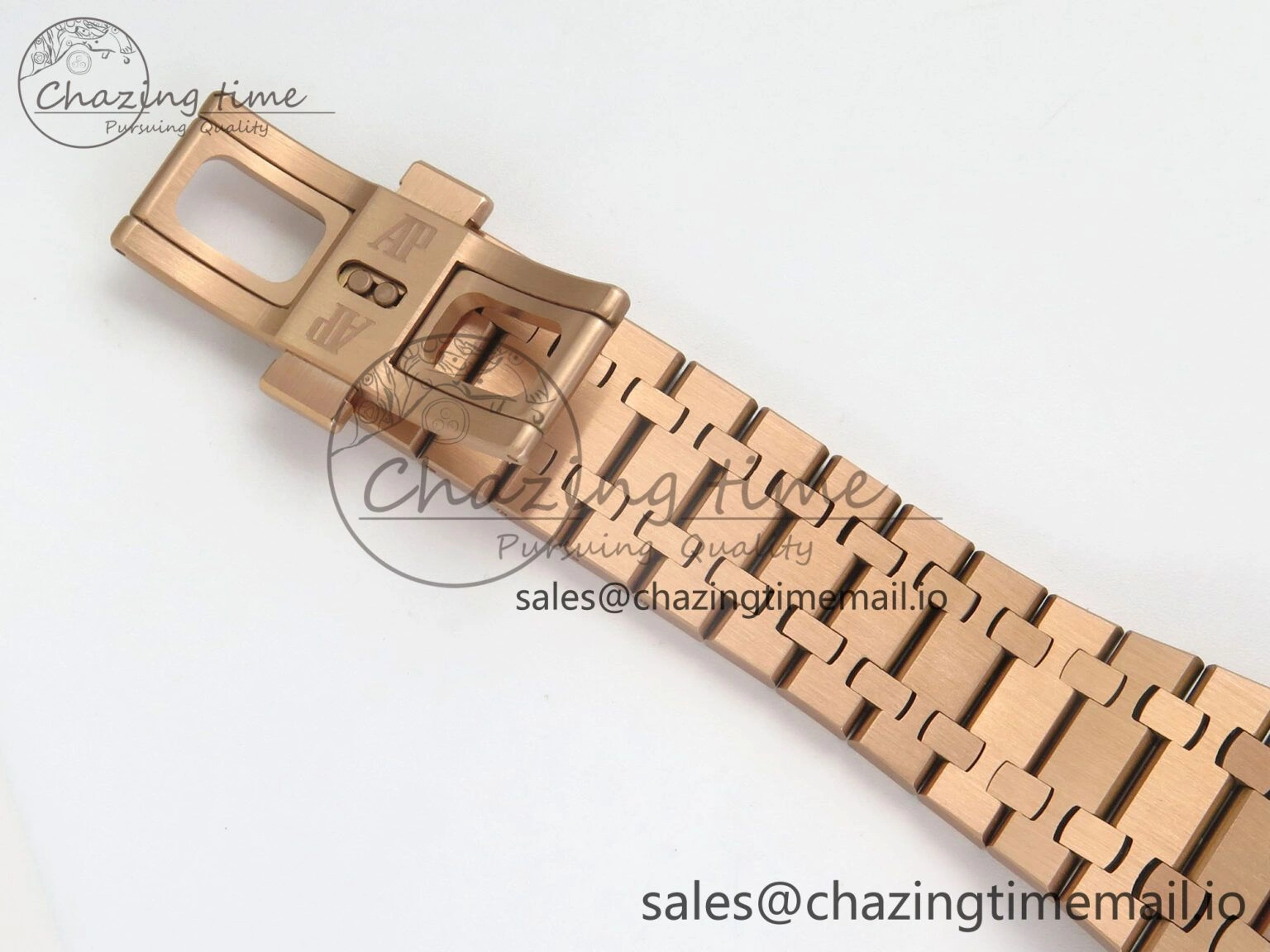 Royal Oak 41mm 15500 RG RSF 1:1 Best Edition Black Dial on RG Bracelet SA4302 Super Clone