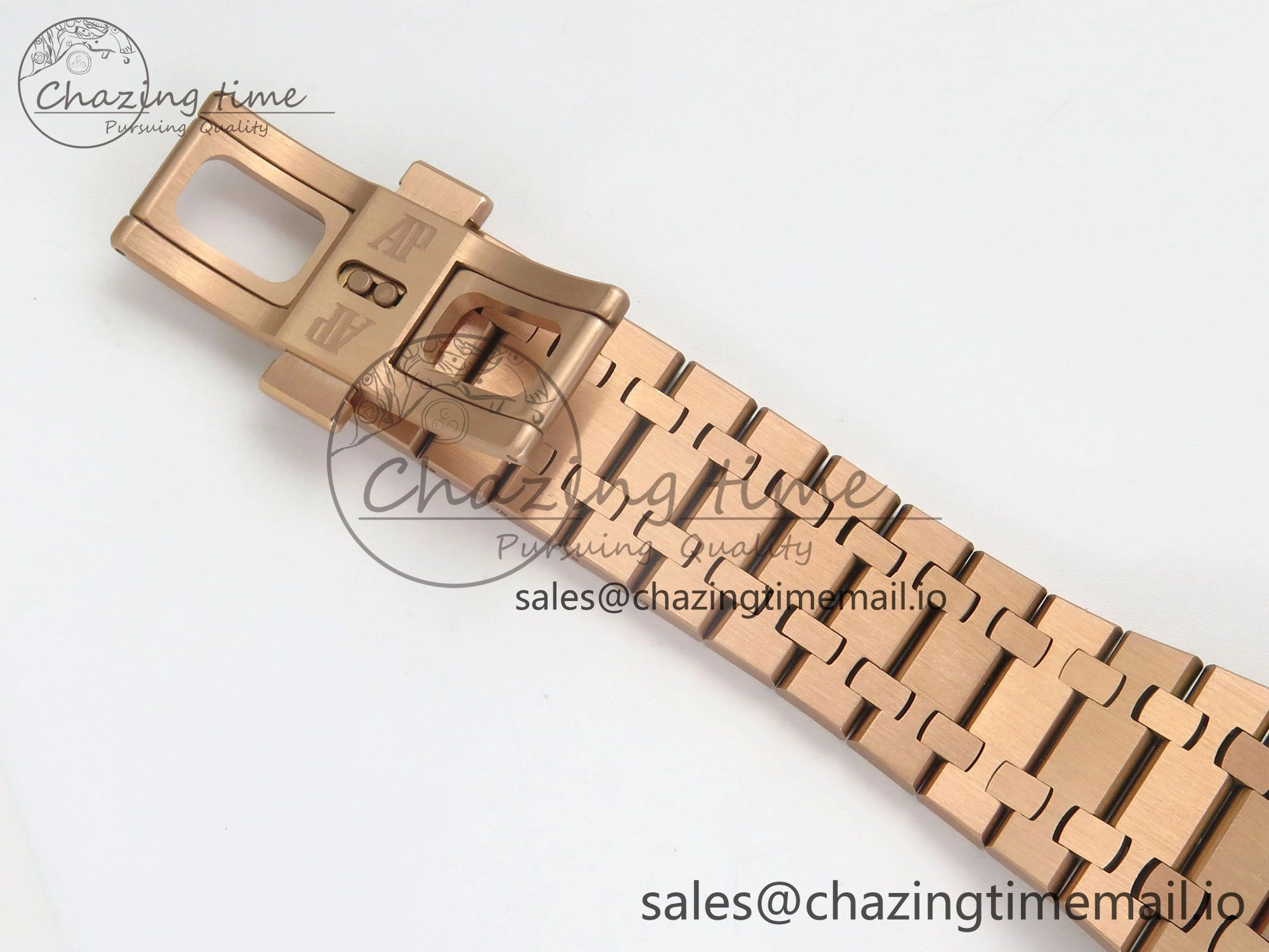 Royal Oak 41mm 15500 RG RSF 1:1 Best Edition Black Dial on RG Bracelet SA4302 Super Clone