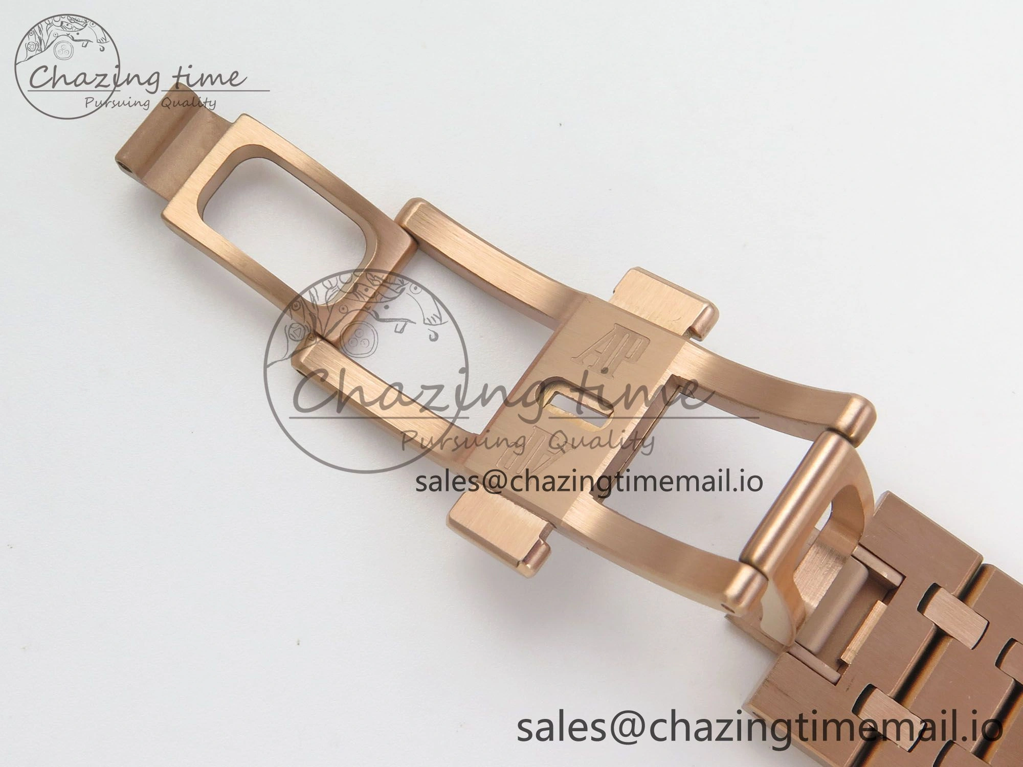 Royal Oak 41mm 15500 RG RSF 1:1 Best Edition Black Dial on RG Bracelet SA4302 Super Clone