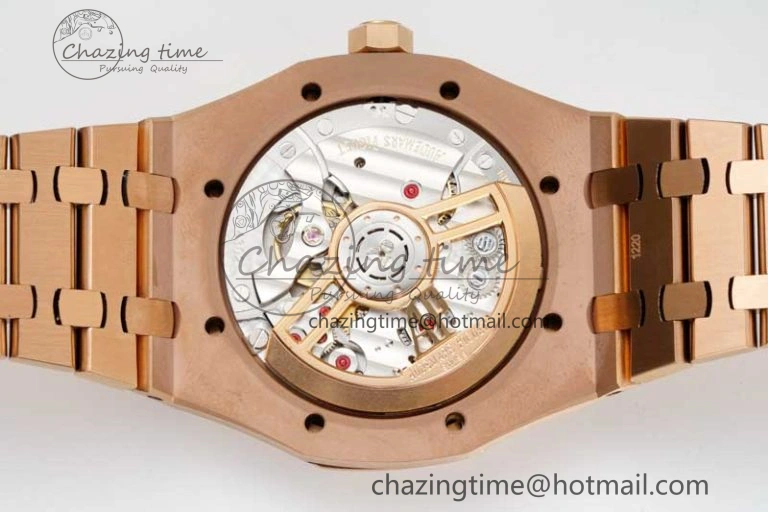 Royal Oak 41mm 15500 RG ZF 1:1 Best Edition Black Textured Dial on RG Bracelet A4302 V2
