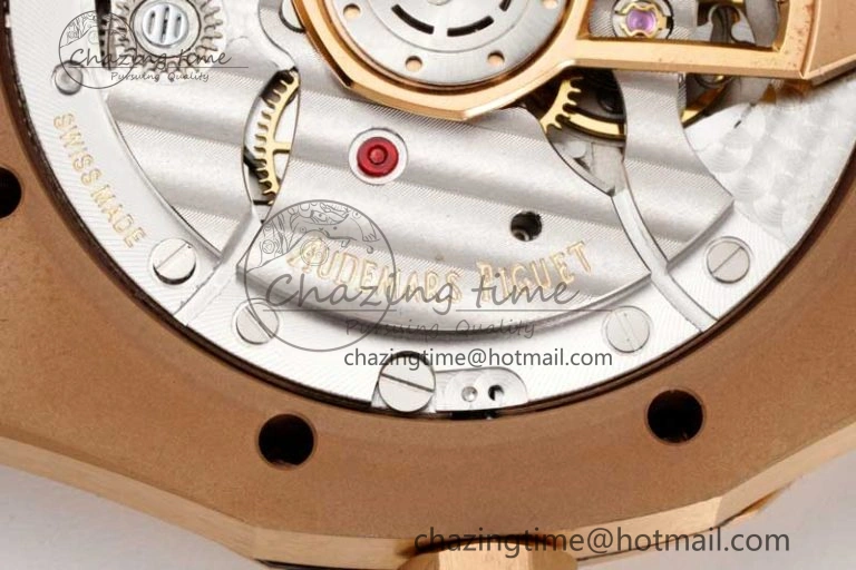 Royal Oak 41mm 15500 RG ZF 1:1 Best Edition Black Textured Dial on RG Bracelet A4302 V2