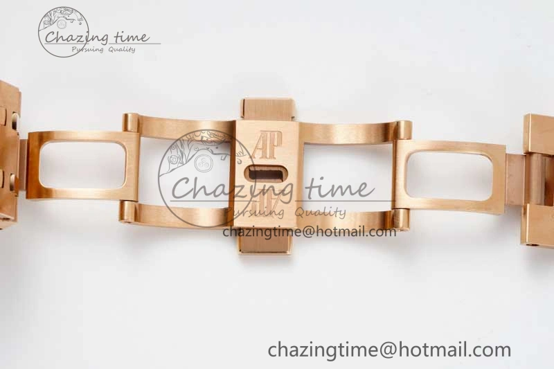 Royal Oak 41mm 15500 RG ZF 1:1 Best Edition White Textured Dial on RG Bracelet A4302 V2