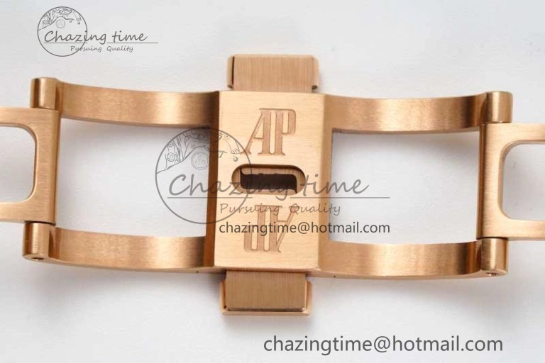 Royal Oak 41mm 15500 RG ZF 1:1 Best Edition White Textured Dial on RG Bracelet A4302 V2