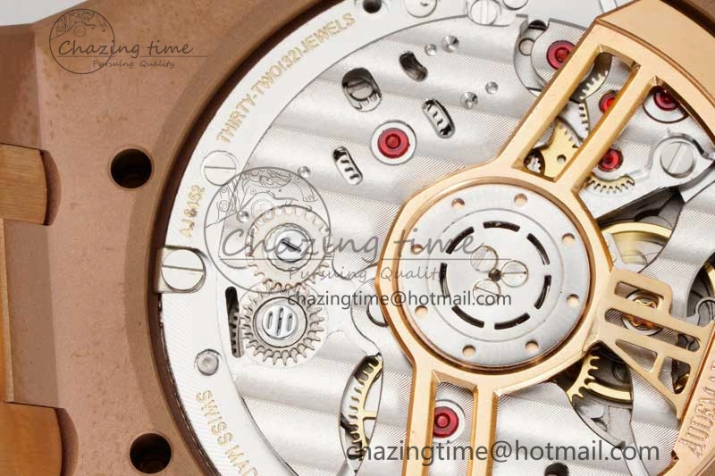 Royal Oak 41mm 15500 RG ZF 1:1 Best Edition White Textured Dial on RG Bracelet A4302 V2