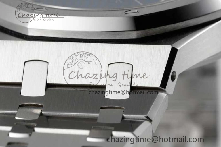 Royal Oak 41mm 15500 SS APSF 1:1 Best Edition Blue Textured Dial on SS Bracelet A4302 Super Clone